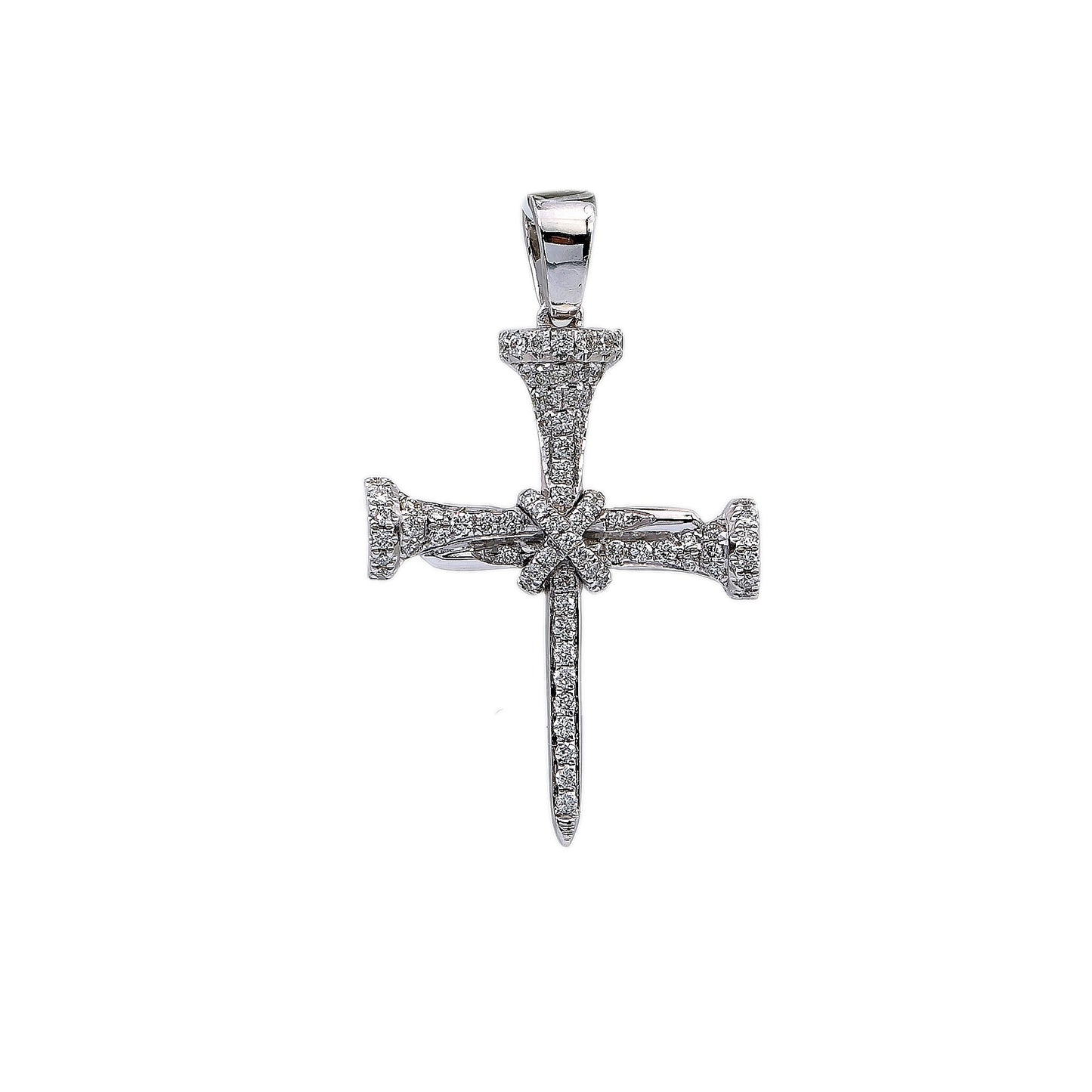14K White Gold Cross Shaped Pendant