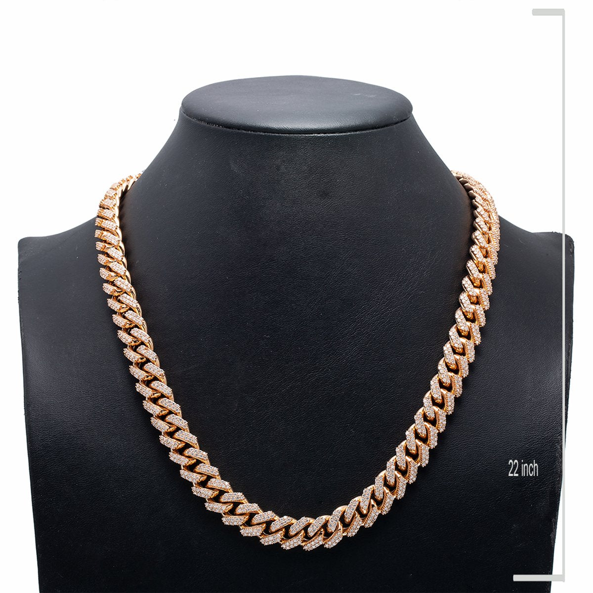 14K Rose Gold 22" Cuban Chain With 23.76 CT Diamonds
