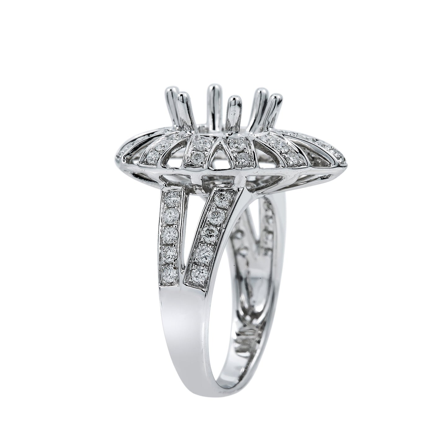 18K White Gold FDR4923 Women's Ring With 0.85 CT Diamonds