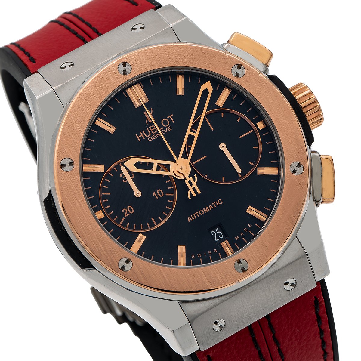 Hublot Classic Fusion Chronograph 521.NO.1181.LR 45MM Black Dial With Red Leather Bracelet