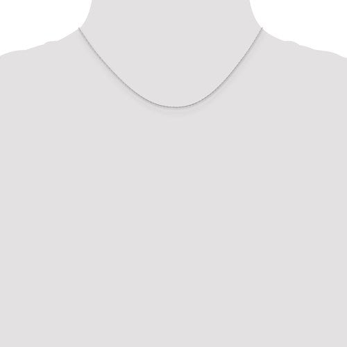 10k White Gold .5 mm Carded Cable Rope Chain Available Sizes 16"-24"