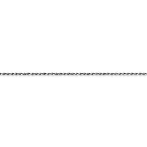 10k White Gold 1.15mm Machine Made Diamond Cut Rope Chain Available Sizes 7"-30"