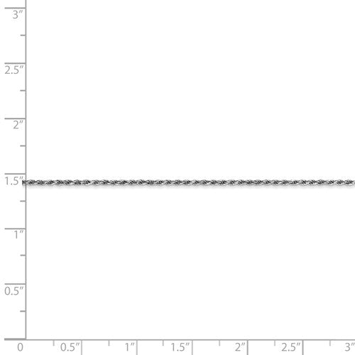 10k White Gold 1.15mm Machine Made Diamond Cut Rope Chain Available Sizes 7"-30"