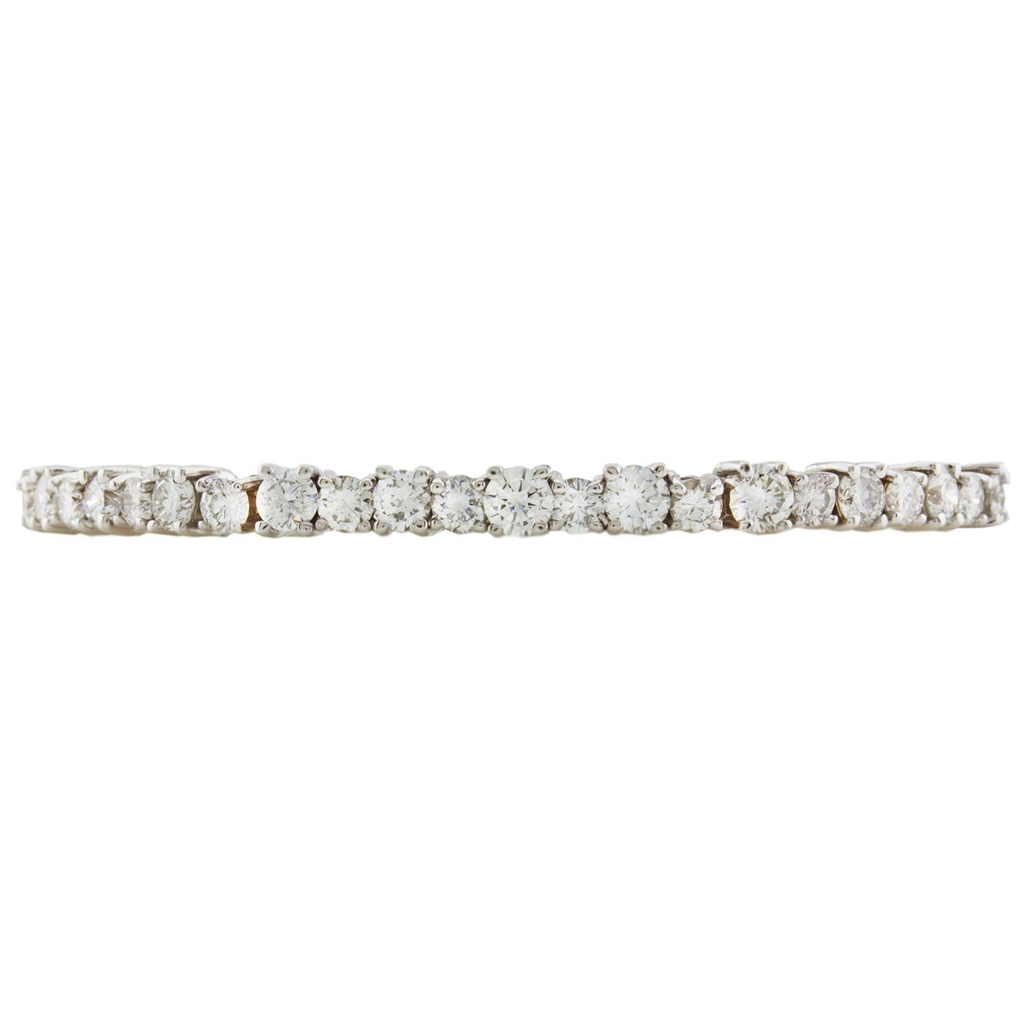 18K White Gold Diamond Tennis Bracelet With Round Cut Diamonds 6.25CT