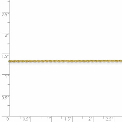 10K Yellow Gold 1.2 mm Loose Rope Chain Available Sizes 16"-24"