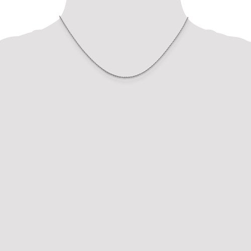 14K White Gold 1.3 mm Pendant Rope Chain Available Sizes 16"-24"