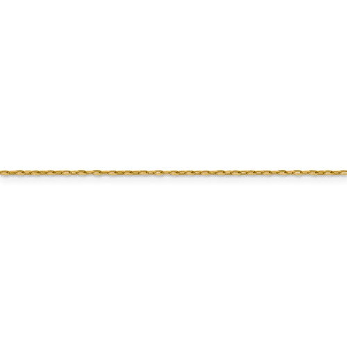 14K Yellow Gold 1 mm Long Open Cable Link Chain Available Sizes 16"-26"