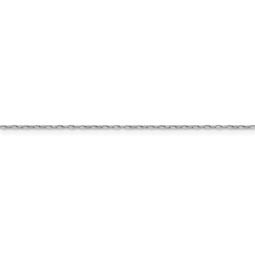 14K White Gold 1 mm Long Open Cable Link Chain Available Sizes 16"-20"