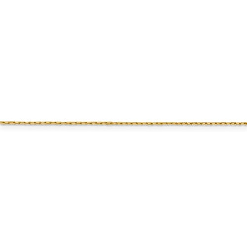 14K Yellow Gold .95 mm Long Open Cable Link Chain Available Sizes 16"-20"
