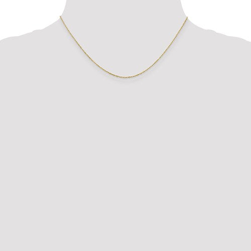14K Yellow Gold .95 mm Long Open Cable Link Chain Available Sizes 16"-20"