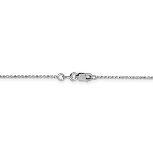 14K White Gold 1.15 mm Oval Open Cable Link Chain Available Sizes 16"-20"
