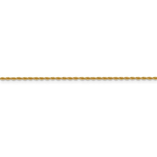 14K Yellow Gold 1.3 mm Pendant Rope Chain Available Sizes 16"-24"