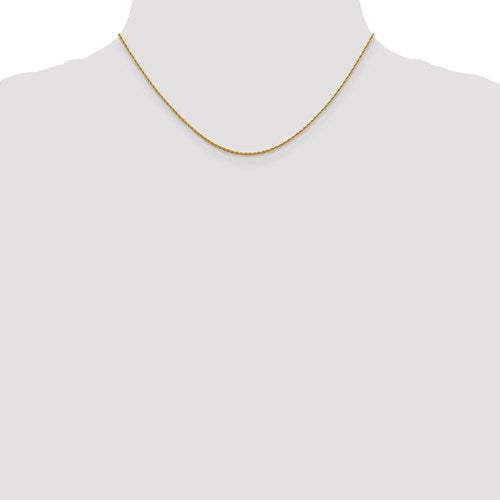 14K Yellow Gold 1.3 mm Pendant Rope Chain Available Sizes 16"-24"