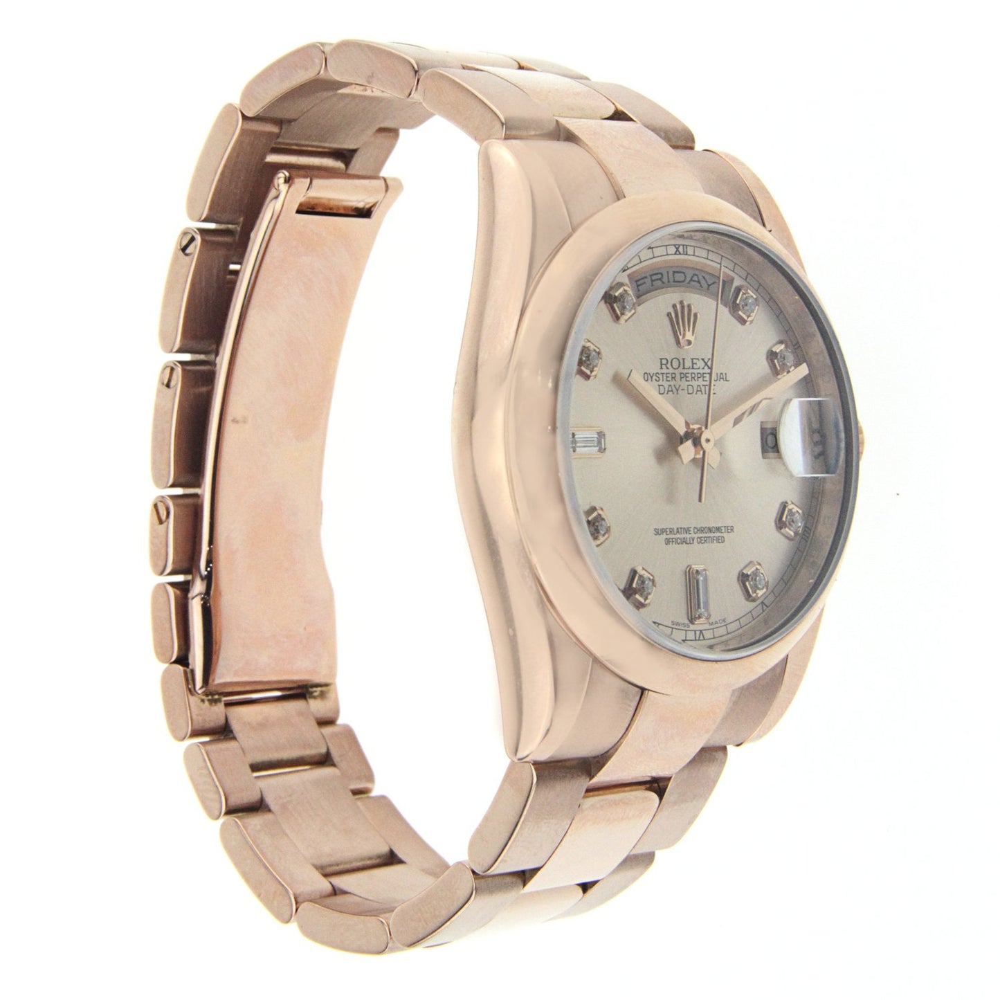 Rolex Oyster Perpetual Day Date President Rose Gold Oyster Band 36MM 118205