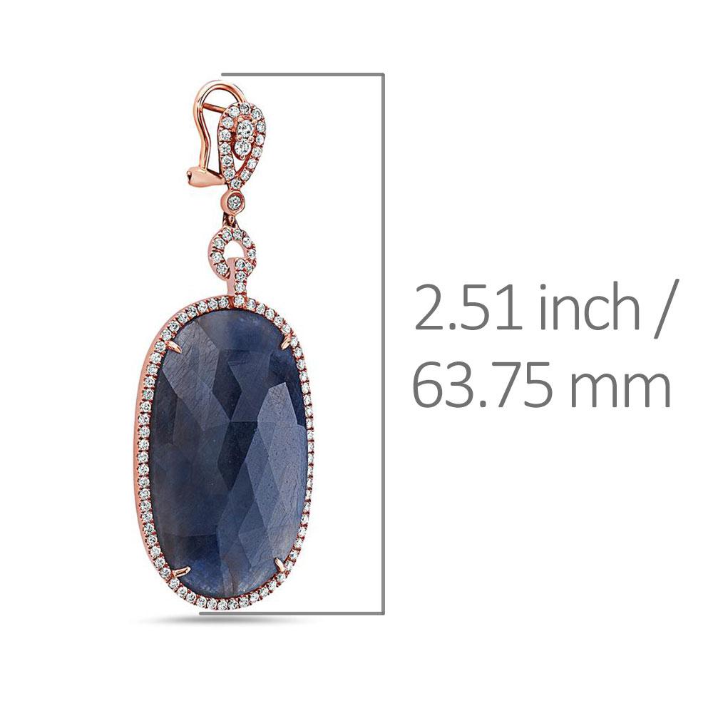 18K Rose Gold Ladies Earrings With Diamonds