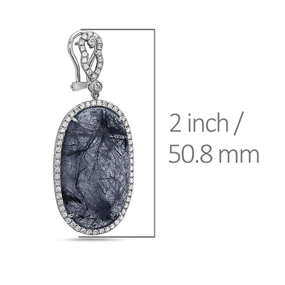 18K White Gold Ladies Earrings With Round Shaped Diamonds
