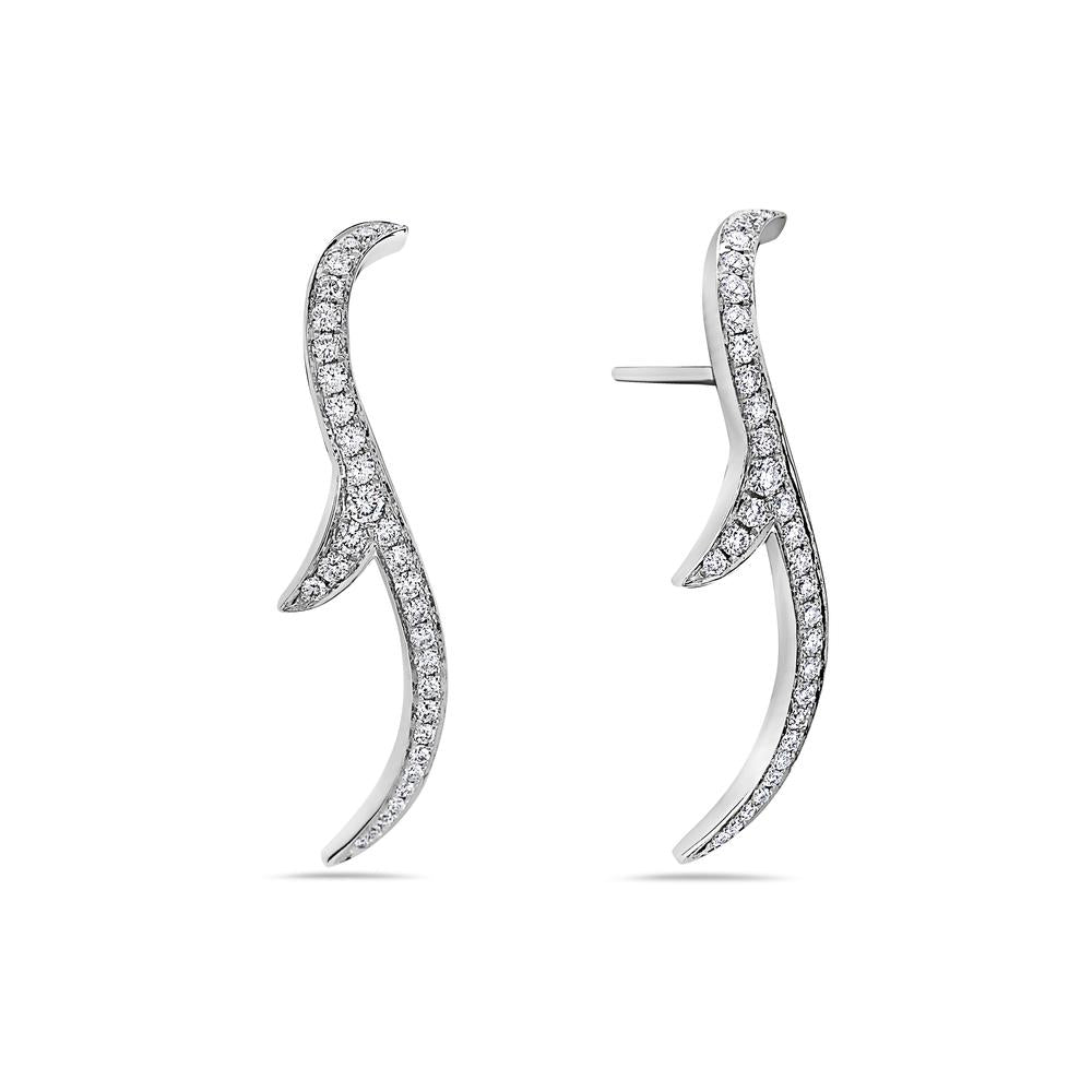 18K White Gold Ladies Earrings With 0.53 CT Diamonds
