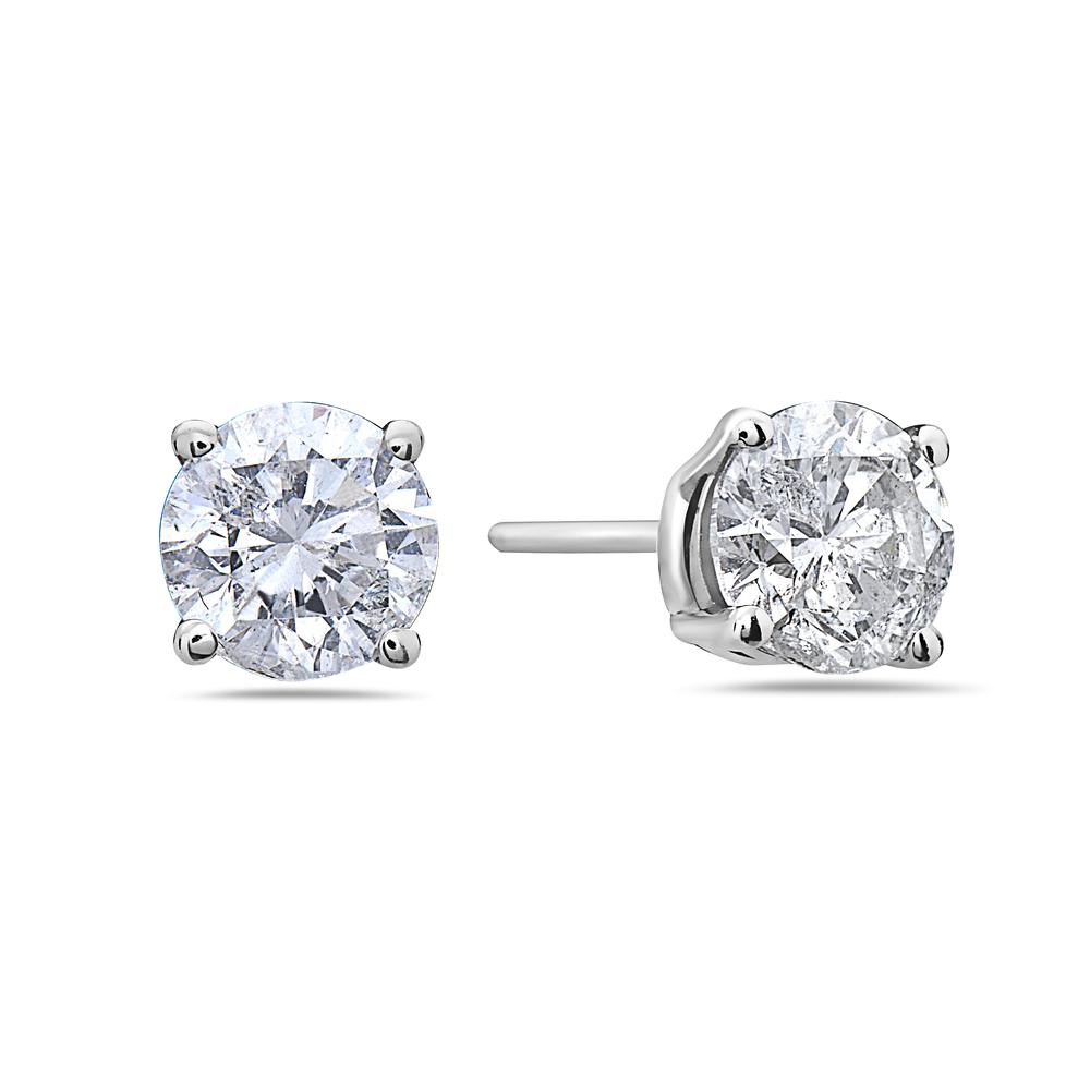 14K White Gold Ladies Earrings With 0.70 CT Diamonds