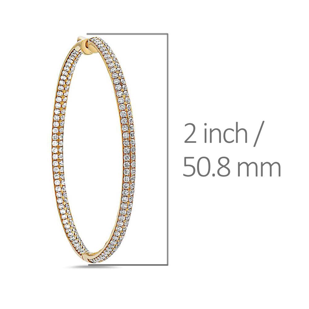 18K Yellow Gold Ladies Earrings With 4.25 CT Diamonds