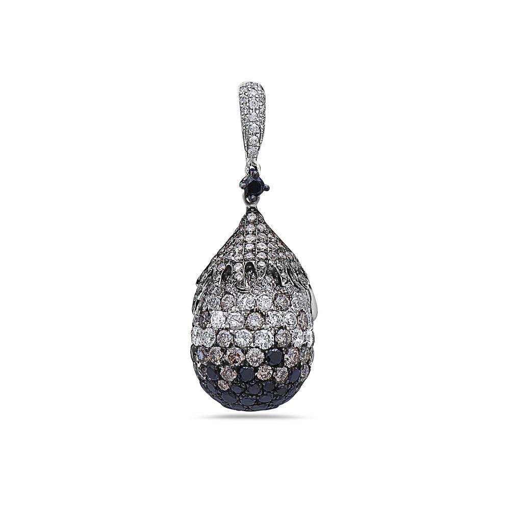 18K White Gold Drop Women's Pendant with 4.45CD