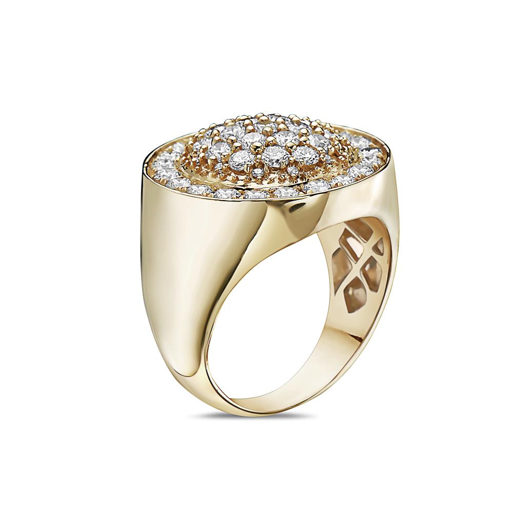 Men's 14K Yellow Gold Ring with 2.88 CT Diamonds