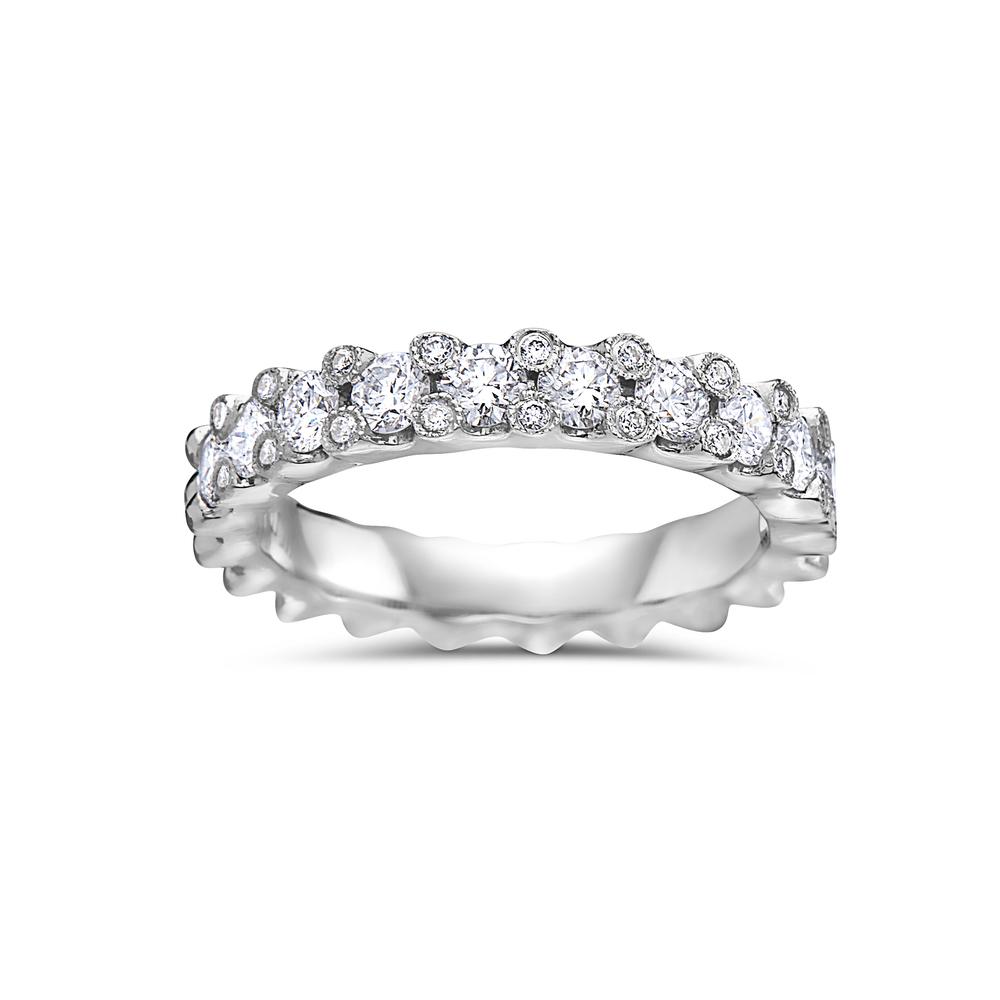 Ladies 18k White Gold With 1.20 CT Diamond Wedding Band