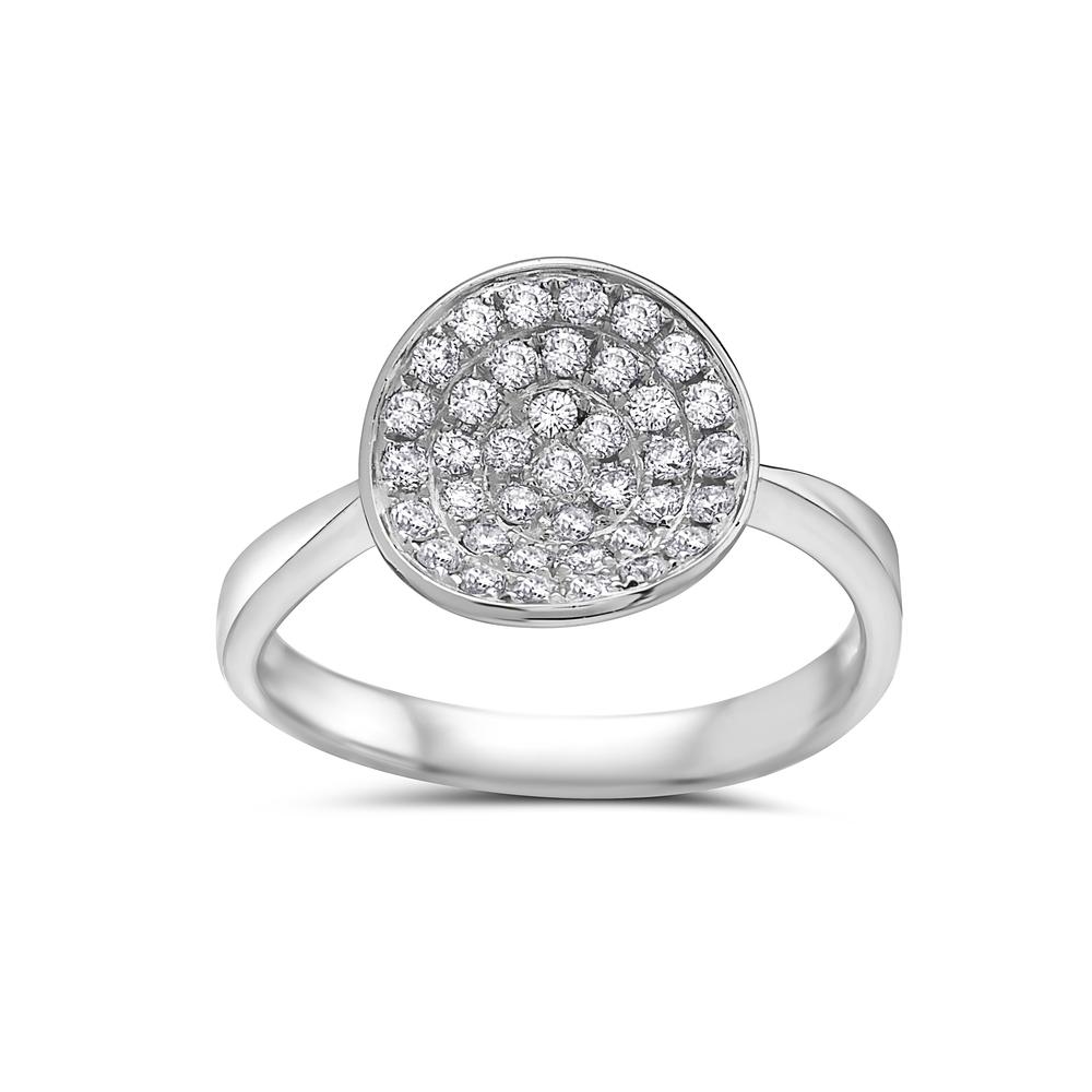 Ladies 18k White Gold With 0.48 CT Right Hand Ring