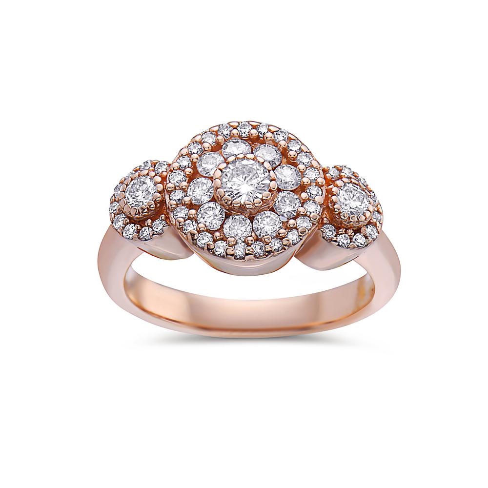 Ladies 14k Rose Gold With 1 CT Right Hand Ring