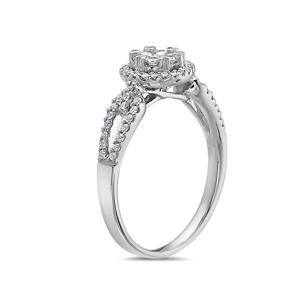 Ladies 14k White Gold With 0.49CT Right Hand Ring