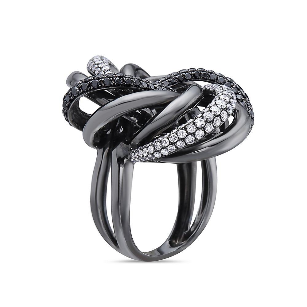 Ladies 18k Black Gold With 3.10 CT Right Hand Ring