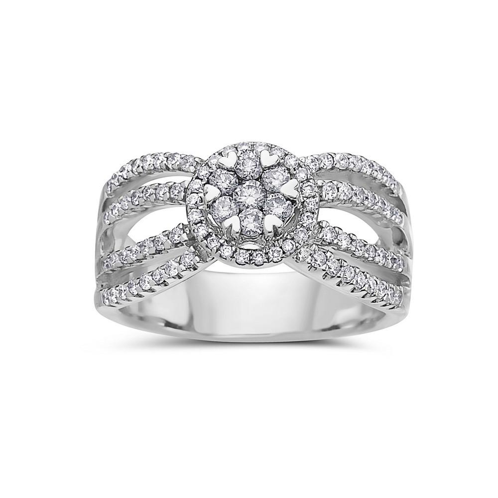 Ladies 14k White Gold With 0.81 CT Right Hand Ring