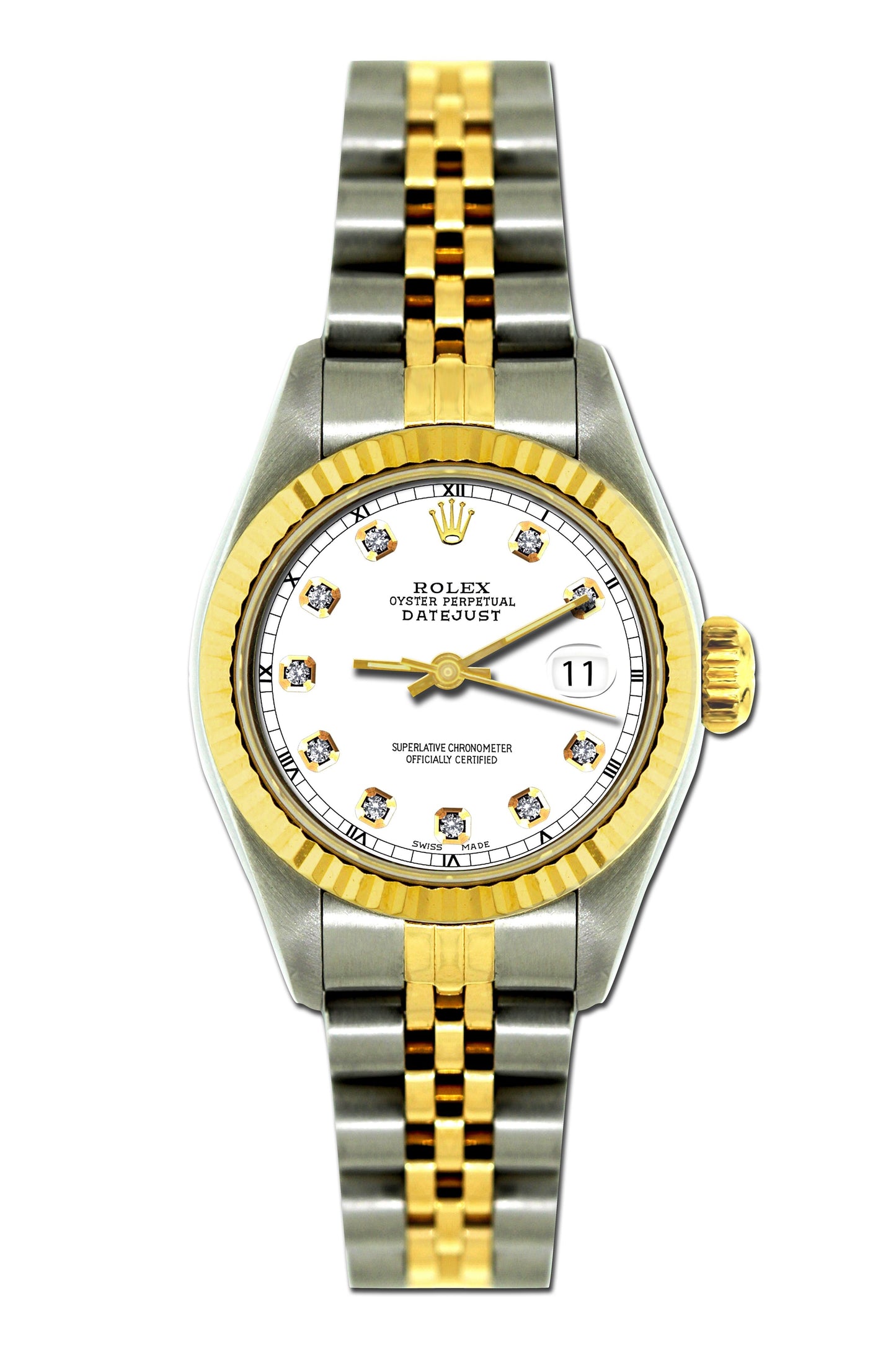 Rolex Datejust 26mm Yellow Gold and Stainless Steel Bracelet White Dial