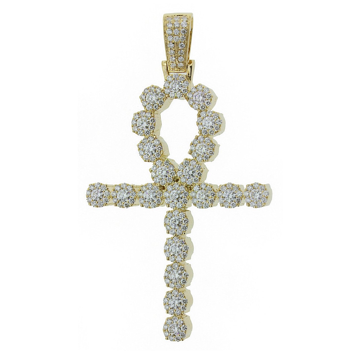 Men's Yellow Gold Diamond Ankh Pendant