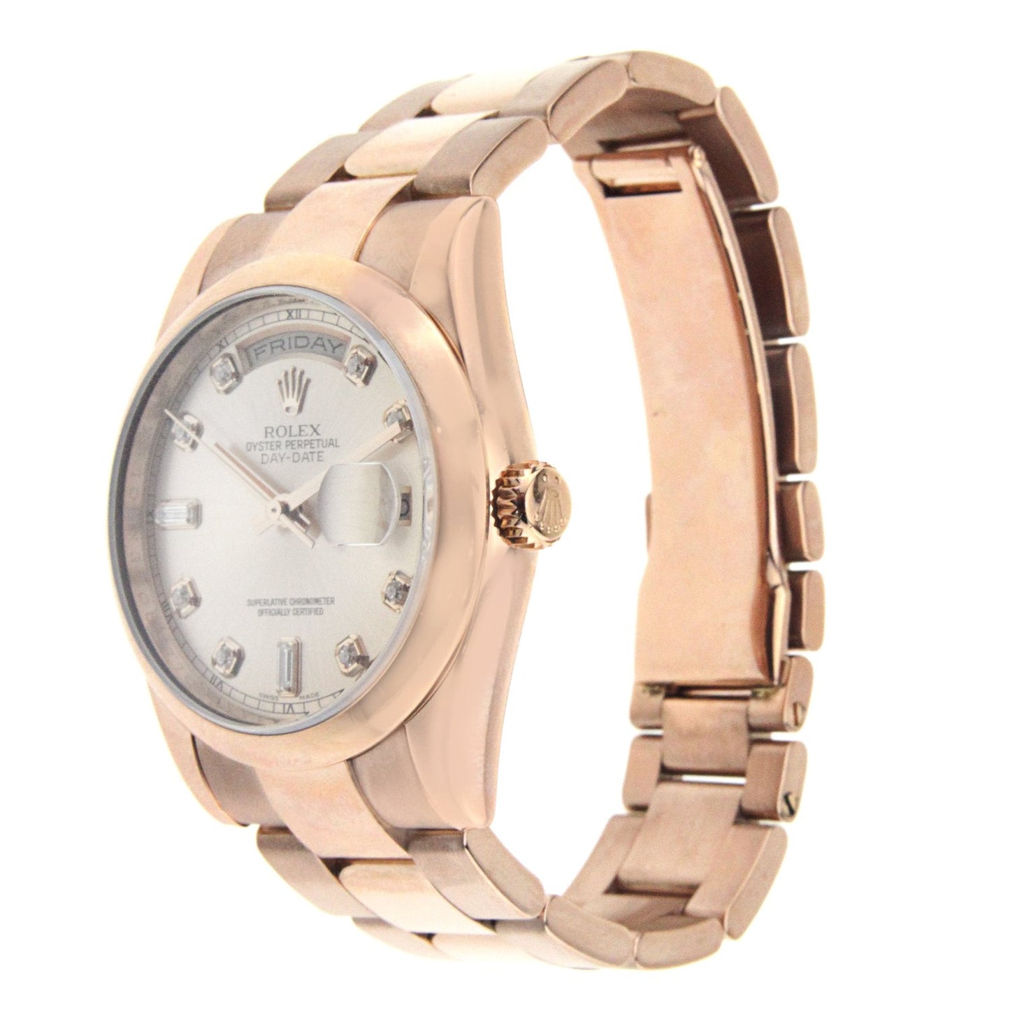 Rolex Oyster Perpetual Day Date President Rose Gold Oyster Band 36MM 118205