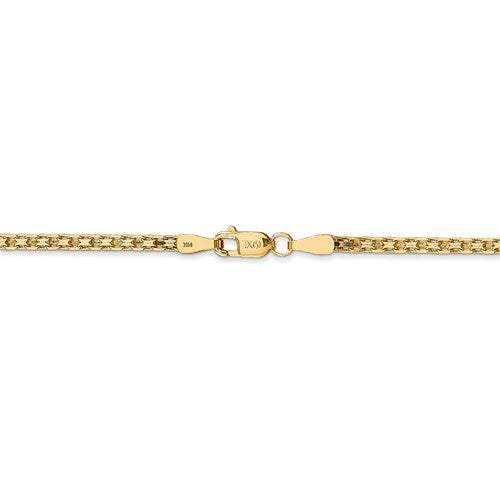 14k 2mm Lightweight Flat Bismark Chain Available Sizes 16"