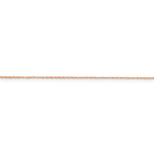 14k Rose Gold .5 mm Cable Rope Chain Available Sizes 16"-24"
