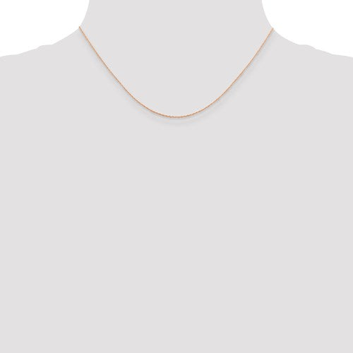 14k Rose Gold .5 mm Cable Rope Chain Available Sizes 16"-24"