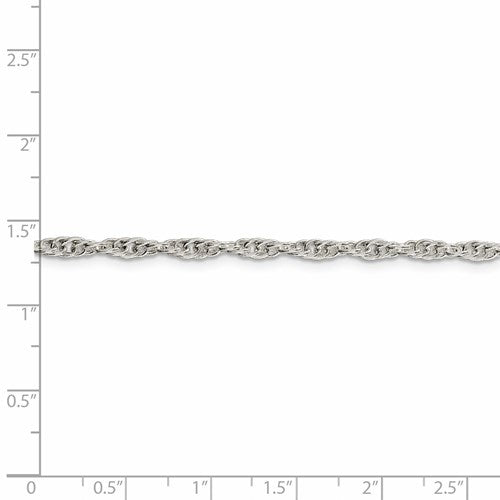 Sterling Silver 2.75mm Loose Rope Chain Available Sizes 16"-30"