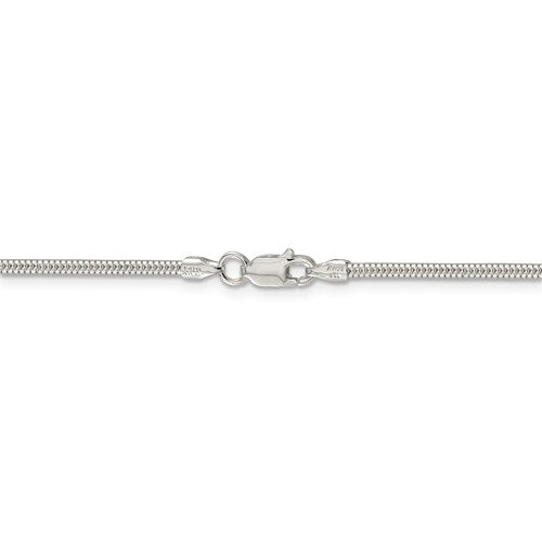 Sterling Silver 2mm Round Snake Chain Available Sizes 7"-30"