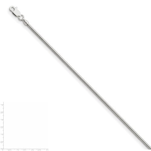 Sterling Silver 2mm Round Snake Chain Available Sizes 7"-30"