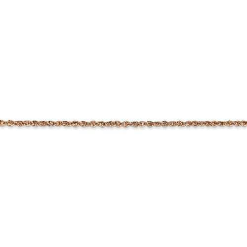 14K Rose Gold 1.7mm Ropa Chain Anklet Available Sizes 9"-24"