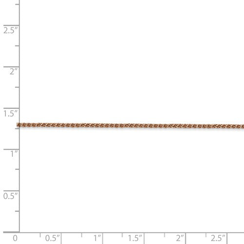 14k Rose Gold 1.2mm Spiga Chain Available Sizes 7"-33"