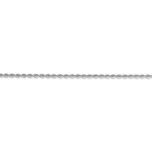14k White Gold 1.5mm Regular Rope Chain Available Sizes 7"-30"