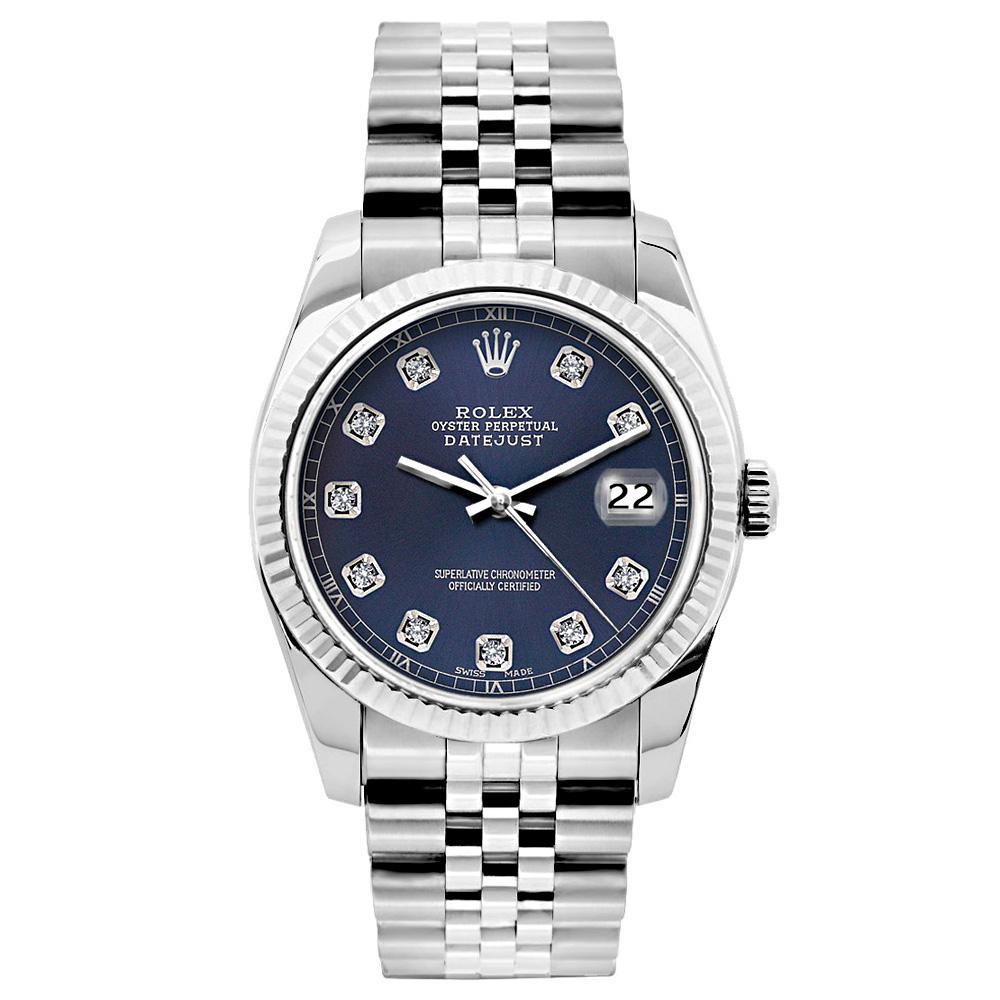Rolex Datejust 26mm Stainless Steel Bracelet Navy Blue Dial