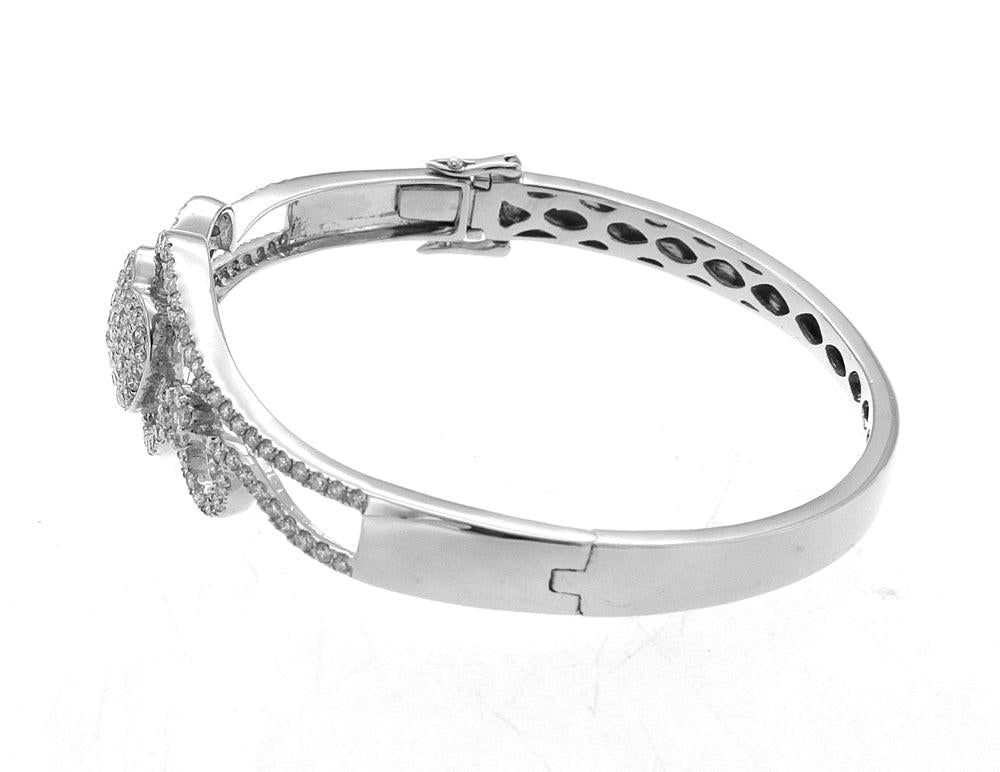 14K GOLD ROUND CUT DIAMONDS HEART BRACELET 2.00 CT