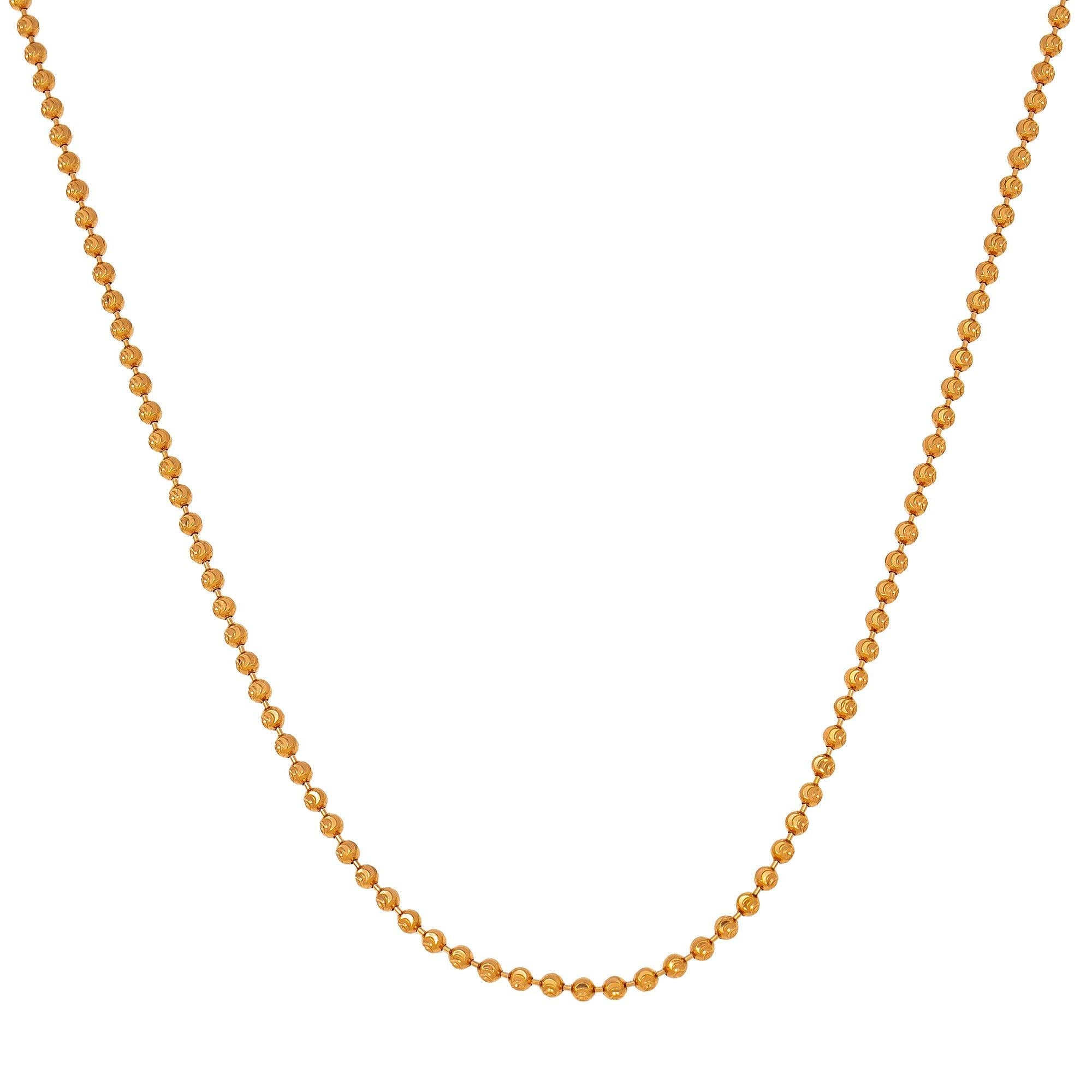 10K Rose Gold 1.73mm Moon Bead Chain Available In Sizes 18"-26"