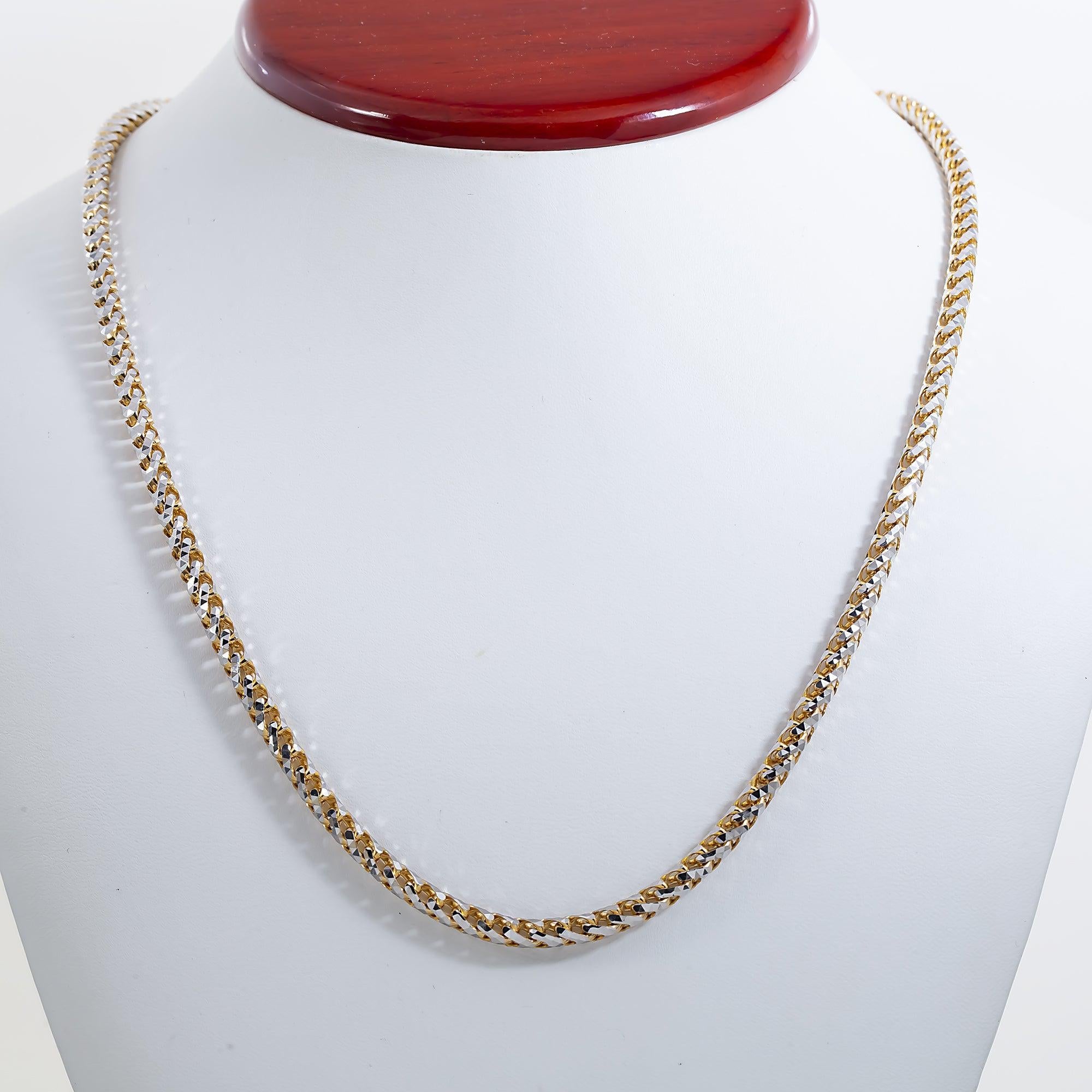 14K GOLD DIAMOND CUT 6MM SOLID CURB CHAIN