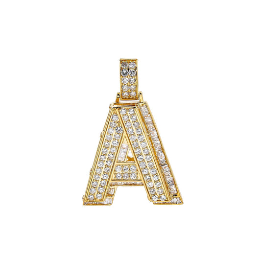 UNISEX DIAMOND INITIAL A PENDANT WITH 1.87CT DIAMONDS