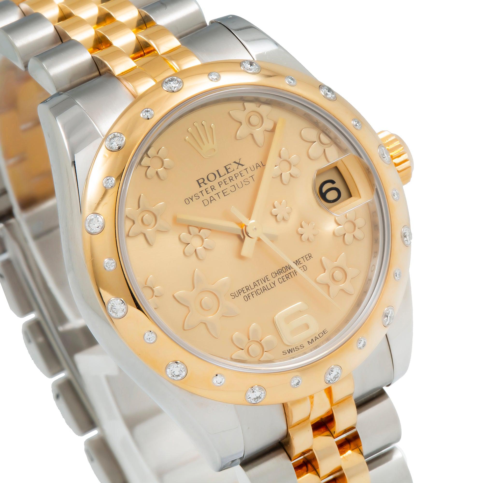 Rolex Datejust 178343 31MM Champagne Flower Dial With Two Tone Jubilee Bracelet