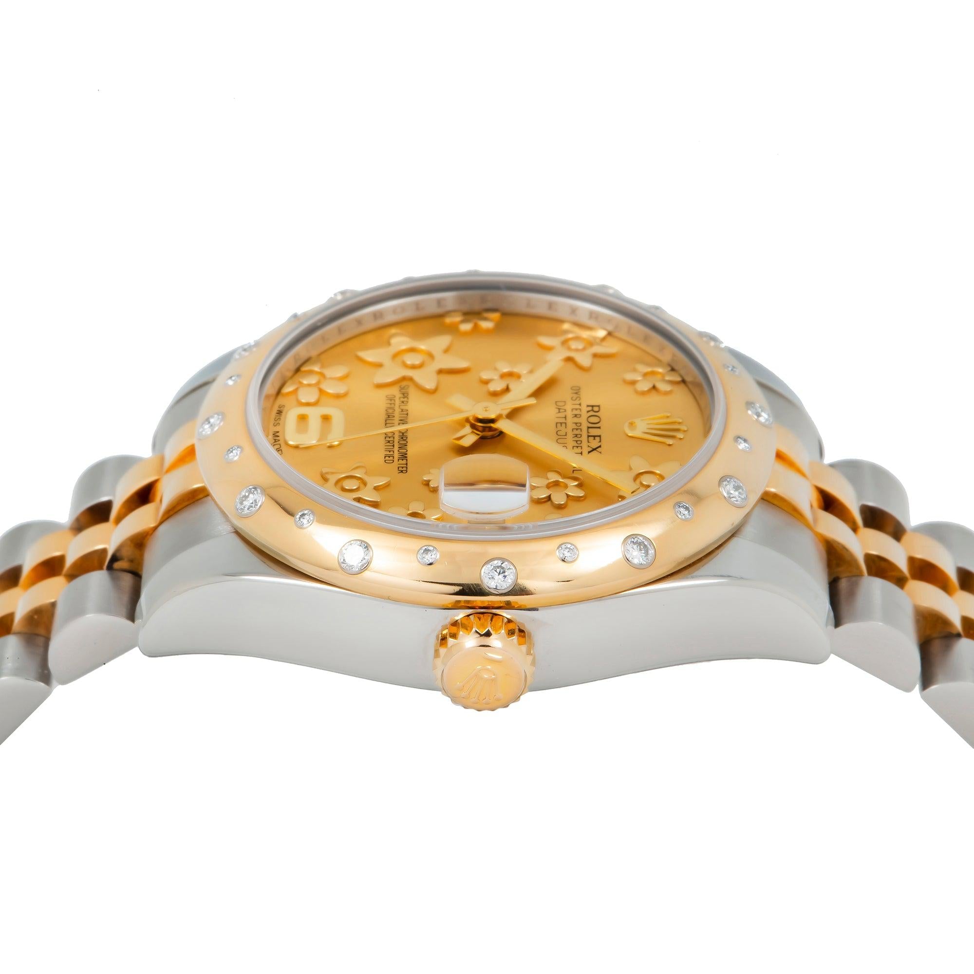 Rolex Datejust 178343 31MM Champagne Flower Dial With Two Tone Jubilee Bracelet